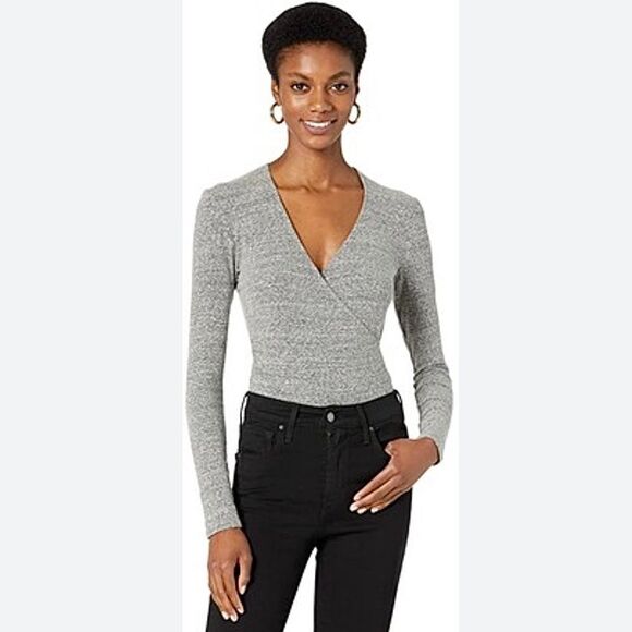 Madewelll V-Neck Wrap Bodysuit - Picture 1 of 6
